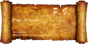 Pap Irina névjegykártya