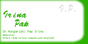 irina pap business card